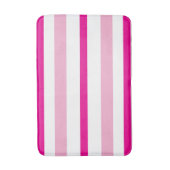 Tapis De Bain Pastel Pink Bright Pink White Summer Stripes (Devant (Vertical))