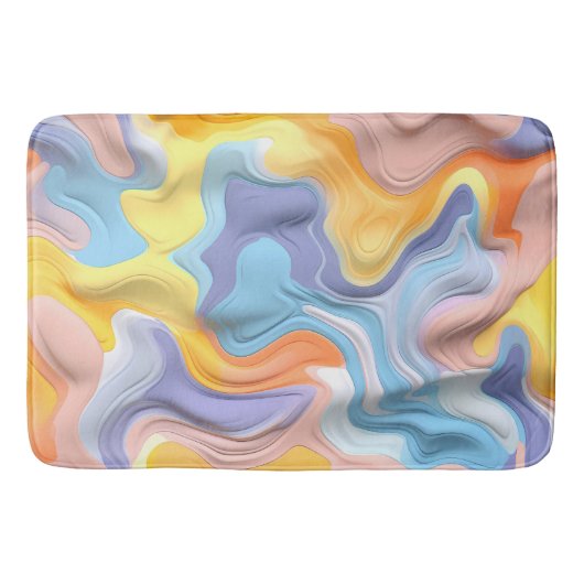 Tapis De Bain Pastel Plastic Fluid Abstrait (Devant)