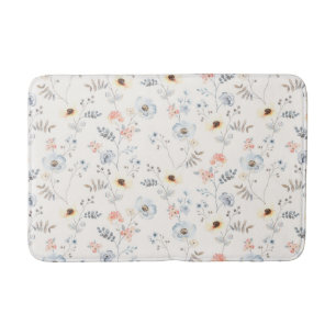 Tapis De Bain Pastel Poppy Floral Garden Motif
