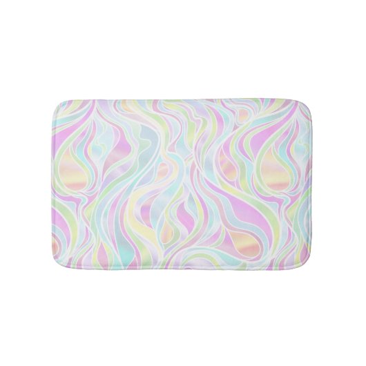 Tapis De Bain Pastel Psychedelic Vitrail Abstrait (Devant)