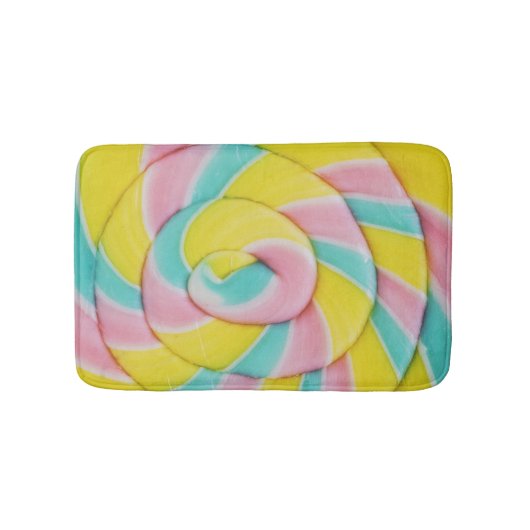 Tapis De Bain Pastel Rainbow Spiral Candy Photo (Devant)