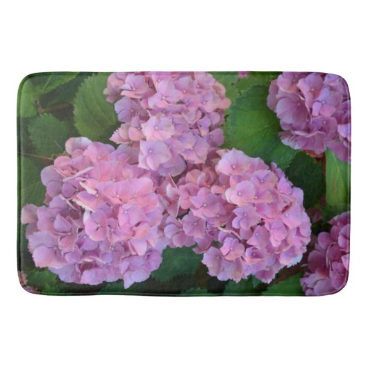 Tapis De Bain Pastel rose Hortensia hydrangea fleurs (Devant)