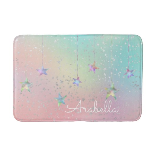 Tapis De Bain Pastel tourbillon holographique étoile ruban migno (Devant)