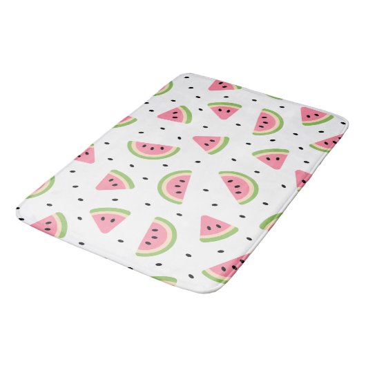 Tapis De Bain Pastèque rose, Graines de pastèque, Motif d'été (Angle)