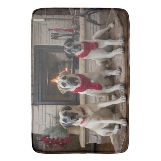 Tapis De Bain Pasteur anatolien près de la cheminée Noël (devant Vertical)