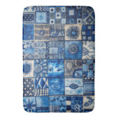 Tapis De Bain Patchwork bleu (devant Vertical)