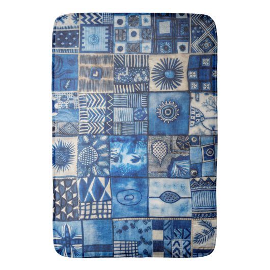 Tapis De Bain Patchwork bleu (devant Vertical)
