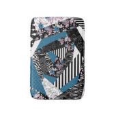 Tapis De Bain patchwork bleu, populaire, patchwork, folle, rusti (Devant (Vertical))