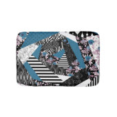 Tapis De Bain patchwork bleu, populaire, patchwork, folle, rusti (Devant)