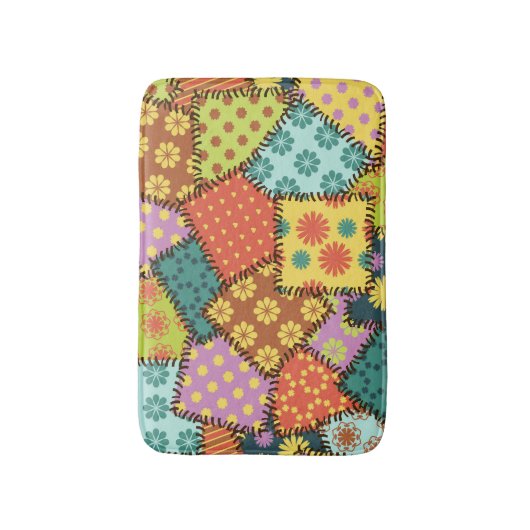 Tapis De Bain Patchwork Eclectique : Mélange Motif Diverse (Devant (Vertical))