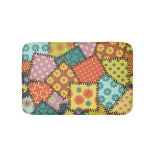 Tapis De Bain Patchwork Eclectique : Mélange Motif Diverse