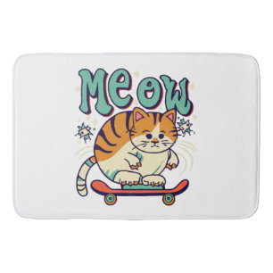 Tapis De Bain Patinage de chat miaou