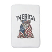 Tapis De Bain Patriotic Bulldog 'Merica Vintage Vector Shirt Des (Devant (Vertical))