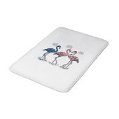 Tapis De Bain Patriotic Flamingo Trio Vintage Engraving Design_1 (Angle)