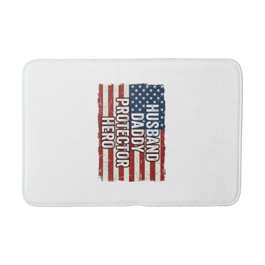Tapis De Bain Patriotic Husband Daddy Protector Hero Flag Shirt  (Devant)