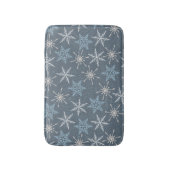 Tapis De Bain Patteries bleues de snowflakes d'hiver (Devant (Vertical))