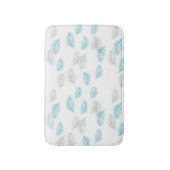 Tapis De Bain Pattern Blue & Gray Leaves (Devant (Vertical))