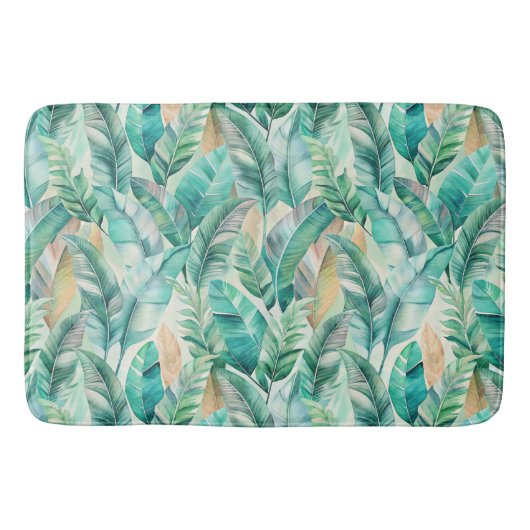 Tapis De Bain Pattern Boho Bananas Leaves (Devant)