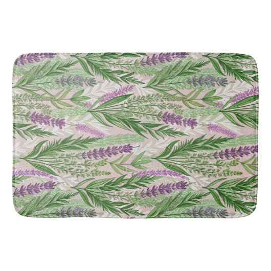 Tapis De Bain Pattern Fresh Lavender Flowers (Devant)