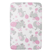 Tapis De Bain Pattern of Elephants, Cute Elephants - Pink Gray (devant Vertical)
