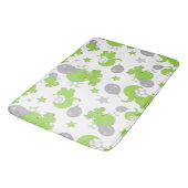 Tapis De Bain Pattern of Green Elephants, Cute Elephants, stars (Angle)