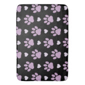 Tapis De Bain Pattern of paws, Dog paws, Lilac paws, Hearts (devant Vertical)