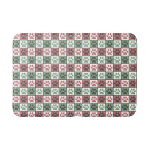 Tapis De Bain Patters de Red and Green