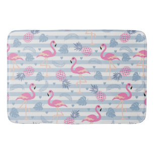 Tapis De Bain Patters de Whimsical Flamingo et Pineapple