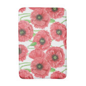 Tapis De Bain Pavot aquarelle motif floral (Devant (Vertical))