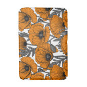 Tapis De Bain Pavot orange sur blanc (Devant (Vertical))