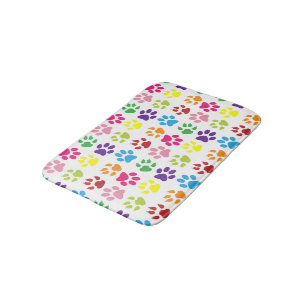 Tapis De Bain Paws Colorés, Paws Chiens, Paws Chat