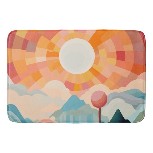Tapis De Bain Paysage Abstrait Sun Rays (Devant)