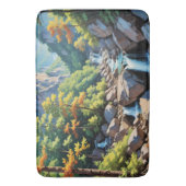 Tapis De Bain Paysage de la cascade de Serene Mountain (devant Vertical)