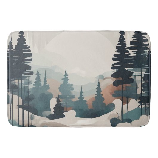 Tapis De Bain Paysage de la forêt de Boho (Devant)