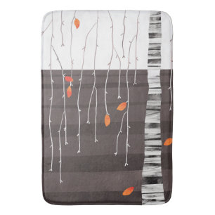 Tapis De Bain Paysage d'hiver Peinture d'arbre