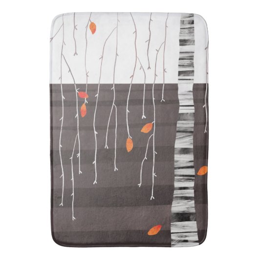 Tapis De Bain Paysage d'hiver Peinture d'arbre (devant Vertical)