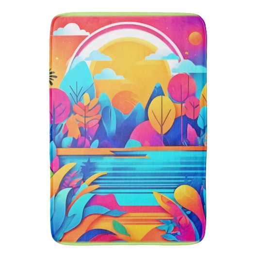 Tapis De Bain Paysage du lever du soleil (devant Vertical)