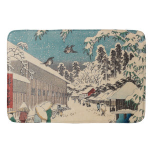 Tapis De Bain Paysage hivernal d'Hiroshige japon ukiyo-e antique