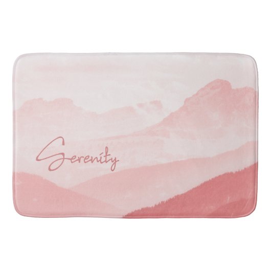 Tapis De Bain Paysage romantique rose sérénité (Devant)