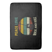 Tapis De Bain Peace Love & Rock & Roll Guitare Player Guitariste (devant Vertical)