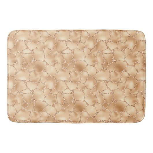 Tapis De Bain Peach Gold Parties scintillant Glam Sparkle Giraff (Devant)