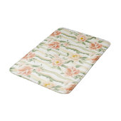 Tapis De Bain Peach Mint Roses Floral Stripes   (Angle)