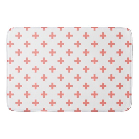 Tapis De Bain Peach polka croise sur blanc (Devant)