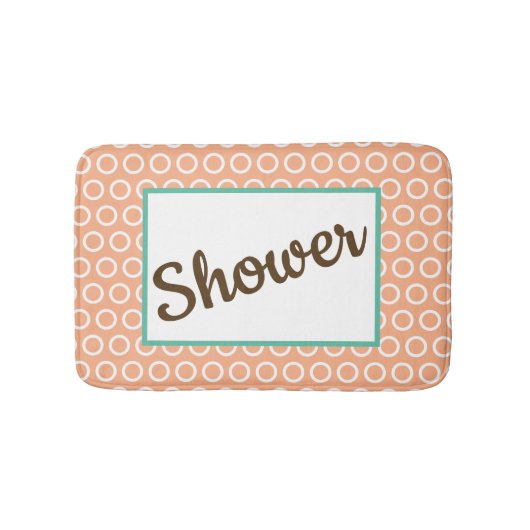 Tapis De Bain Peach Retro-Style Circle Pattern Customizable (Devant)
