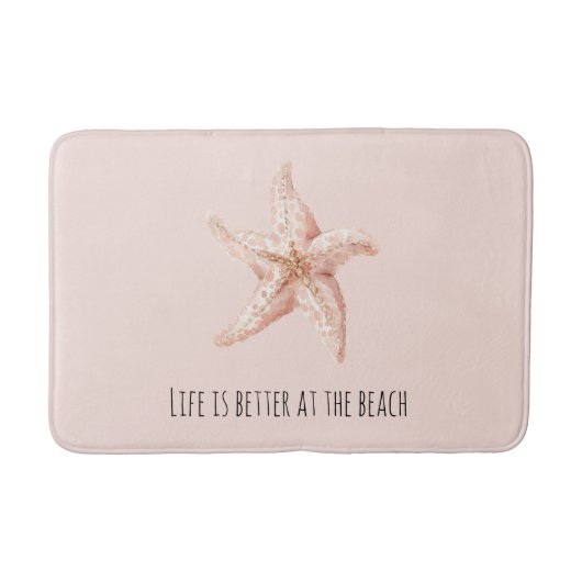 Tapis De Bain Peach Starfish Better at Beach (Devant)