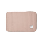 Tapis De Bain Peach Stripe Terracotta Butterfly Script Monogramm (Devant)