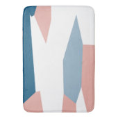 Tapis De Bain Peachy rose bleu et blanc Abstrait (devant Vertical)