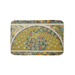 Tapis De Bain Peacock Art Nouveau Style rond design complexe