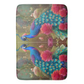Tapis De Bain Peacock Bleu, Jardin Rose (devant Vertical)