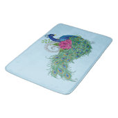 Tapis De Bain Peacock Blue Lotus Fleur Henné (Angle)